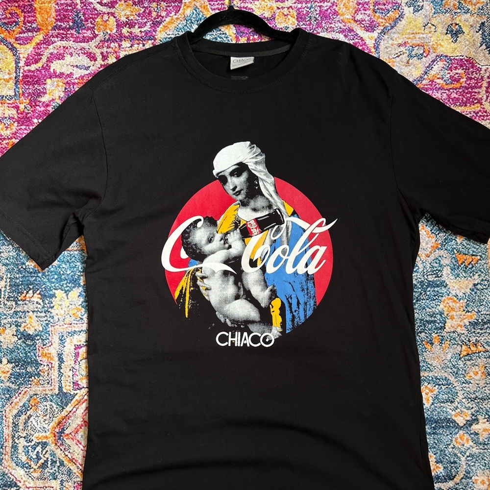 Black Tee with coca - cola Graphic